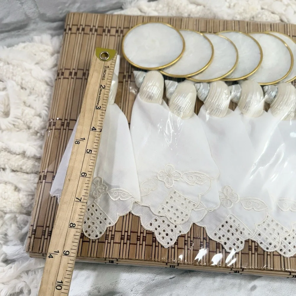 Vtg Bamboo 6pc Placemats Capiz Napkin Rings Coasters Boho Beach Table Settings